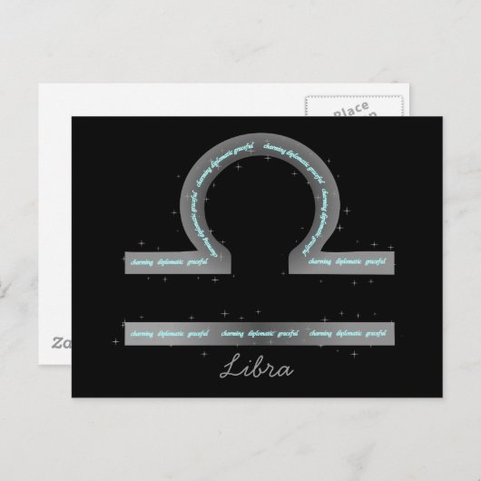 Libra Postkarte (Vorne/Hinten)