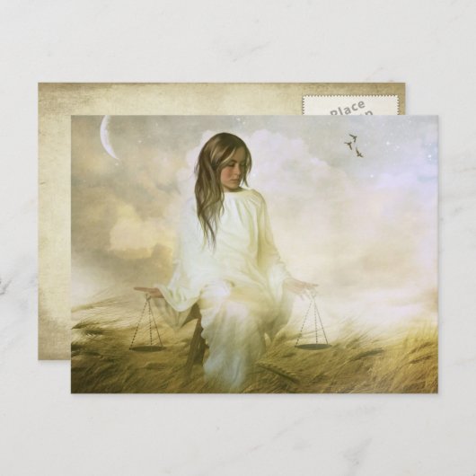 Libra Postkarte (Vorne/Hinten)