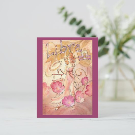 Libra Postkarte (Stehend Vorderseite)