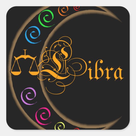 Libra Quadratischer Aufkleber (Vorderseite)