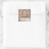 Libra Quadratischer Aufkleber (Tasche)
