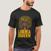 Libra Queen Black Women Afro Natural Hair African T-Shirt (Vorderseite)