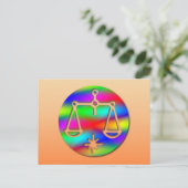 Libra Rainbow Scales Zodiac Star Sign Postkarte (Stehend Vorderseite)