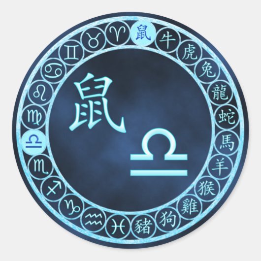 Libra/Rat Runder Aufkleber (Vorderseite)