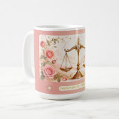 Libra Rose Art Nouveau Tasse (Vorderseite Links)