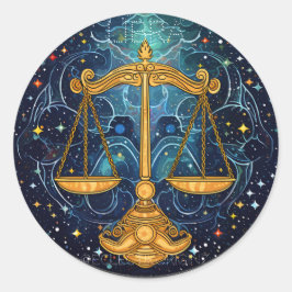 Libra Runder Aufkleber
