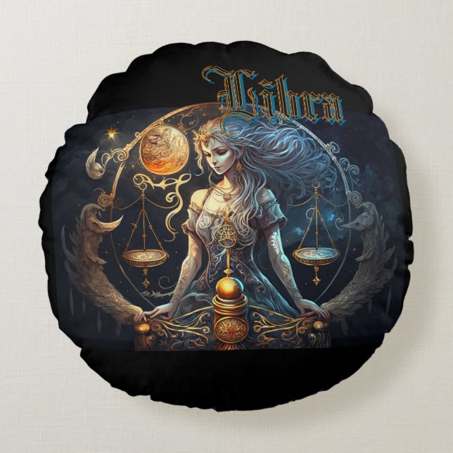 Libra Rundes Kissen (Vorderseite)