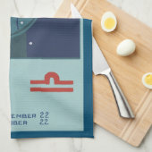 Libra Scale Constellation Vintag Zodiac Astrologie Geschirrtuch (Viertel Falte)