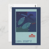 Libra Scale Constellation Vintag Zodiac Astrologie Postkarte (Vorne/Hinten)