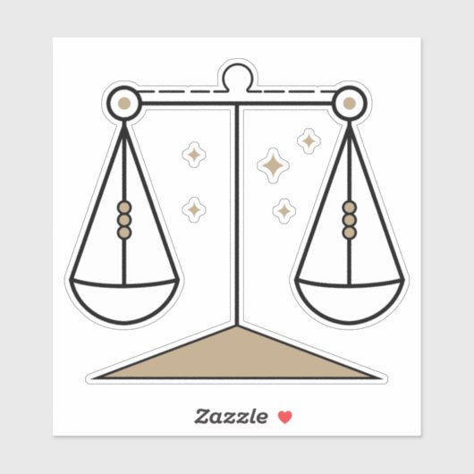 Libra Scales Air Signieren schwarzes astrologische Aufkleber (Blatt)