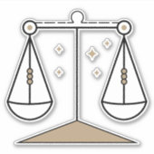 Libra Scales Air Signieren schwarzes astrologische Aufkleber (Vorderseite)