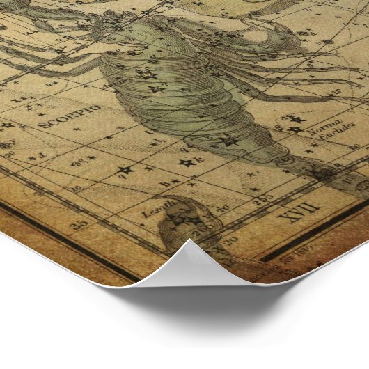 Libra Scales Constellation Star Map Scorpio Nov Poster (Ecke)