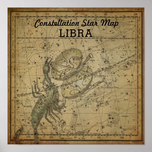 Libra Scales Constellation Star Map Scorpio Nov Poster (Vorne)