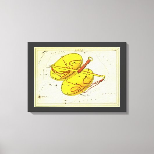 Libra Scales Vintag Constellation Urania Mirror Leinwanddruck (Vorderseite)