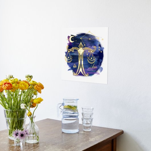 Libra Scales Zeichen des Zodiac Custom Geburtsdatu Foliendrucke (Ablage(Küche))