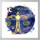 Libra Scales Zeichen des Zodiac Custom Geburtsdatu Foliendrucke (Vorderseite)