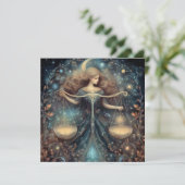 Libra Scales Zodiac Astrology Celestial Birthday Karte (Stehend Vorderseite)