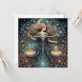 Libra Scales Zodiac Astrology Celestial Birthday Karte (Vorderseite/Rückseite Beispiel)