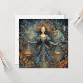 Libra Scales Zodiac Astrology Mystical Birthday Karte (Vorderseite/Rückseite Beispiel)