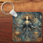 Libra Scales Zodiac Astrology Mystical Birthday Schlüsselanhänger (Vorderseite)