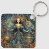 Libra Scales Zodiac Astrology Mystical Birthday Schlüsselanhänger (Rückseite)