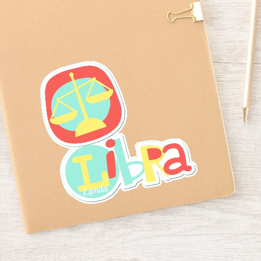 Libra, Scales Zodiac Contour Aufkleber (Notizbuch)