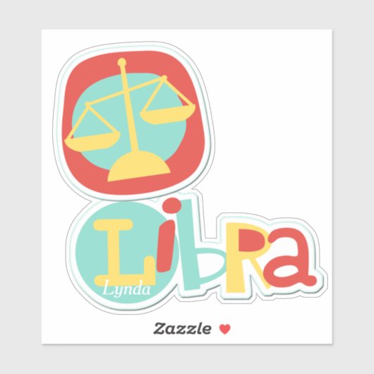 Libra, Scales Zodiac Contour Aufkleber (Blatt)