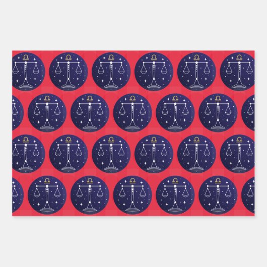 Libra Scales Zodiac Sign Design Geschenkpapier Set (Vorderseite 3)