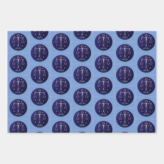 Libra Scales Zodiac Sign Design Geschenkpapier Set (Vorderseite 2)