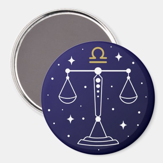 Libra Scales Zodiac Sign Magnet (Vorderseite/Rückseite)