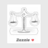 Libra Scales Zodiac Sketch Aufkleber (Blatt)