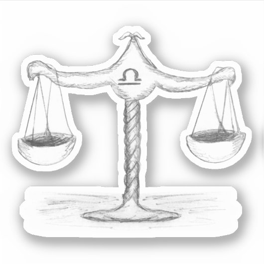 Libra Scales Zodiac Sketch Aufkleber (Vorderseite)