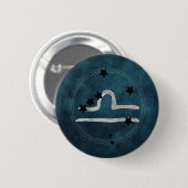 Libra schwarz & Silver zodiac Teal Button (Vorne & Hinten)