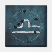 Libra schwarz & Silver zodiac Teal Magnet (Vorne)