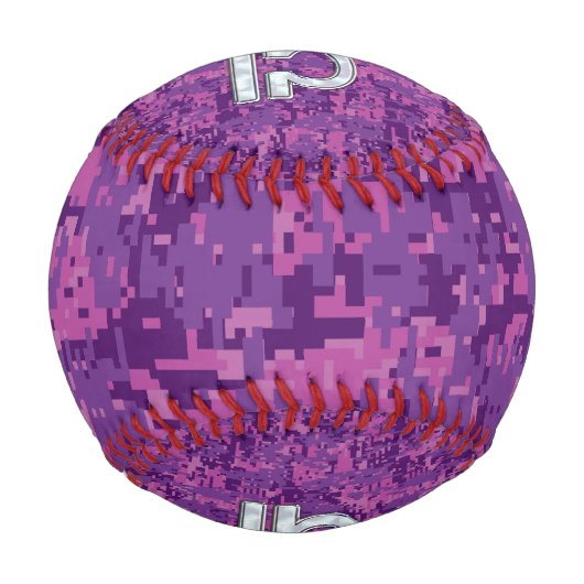 Libra Sign auf der digitalen Fuchsia-Camouflage Baseball (Rückseite)