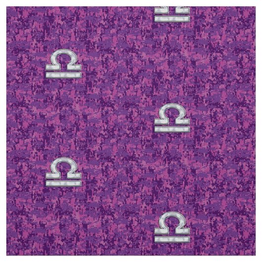 Libra Sign auf der digitalen Fuchsia-Camouflage Stoff (Muster)