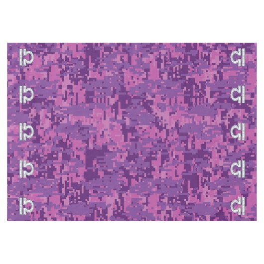 Libra Sign auf der digitalen Fuchsia-Camouflage Tischdecke (Vorderseite (Horizontal))