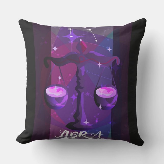 Libra Sign Throw Pillow Kissen (Vorderseite)