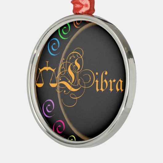Libra Silbernes Ornament (Links)