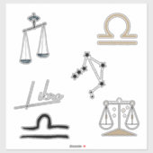 Libra Skala der Gerechtigkeit Astrologie zodiac sc Aufkleber (Blatt)