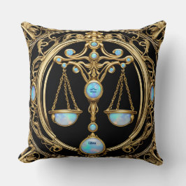 Libra-Skalen, Opal- und Gold-Personalisierte Zodia Kissen