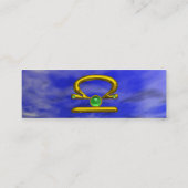 LIBRA , Smaragdgrün, leuchtend gelb, blau Mini Visitenkarte (Rückseite)