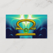 LIBRA , Smaragdgrün, leuchtend gelb, grün Visitenkarte (Rückseite)