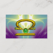 LIBRA , Smaragdgrün, leuchtend gelb, grün Visitenkarte (Rückseite)