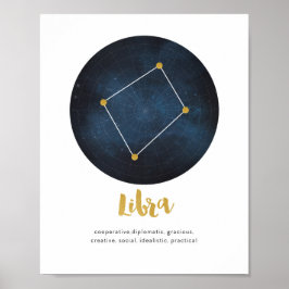 Libra star sign print poster