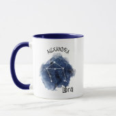 Libra Starry Night Constellation Individuelle Name Tasse (Links)