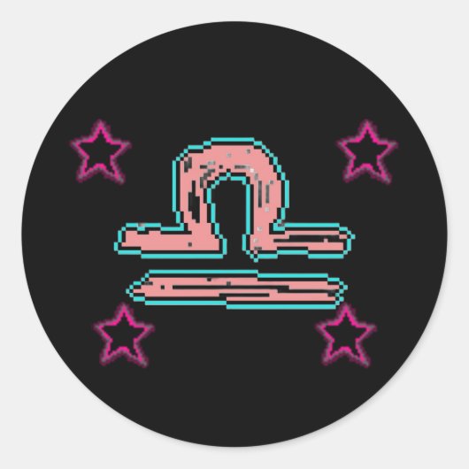 LIBRA Stars Runder Aufkleber (Vorderseite)