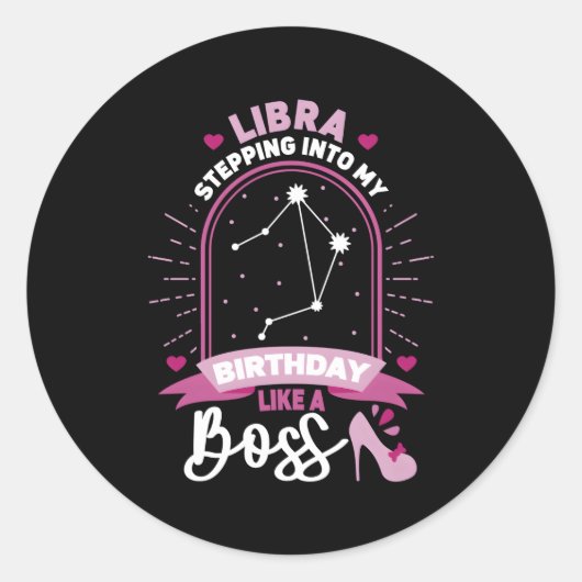 Libra Stepg Into Astrologie Geburtszeichen Runder Aufkleber (Vorderseite)