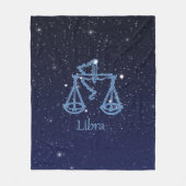 Libra-Sternbild und Zodiaka-Zeichen mit Sternen Fleecedecke (Vorderseite)