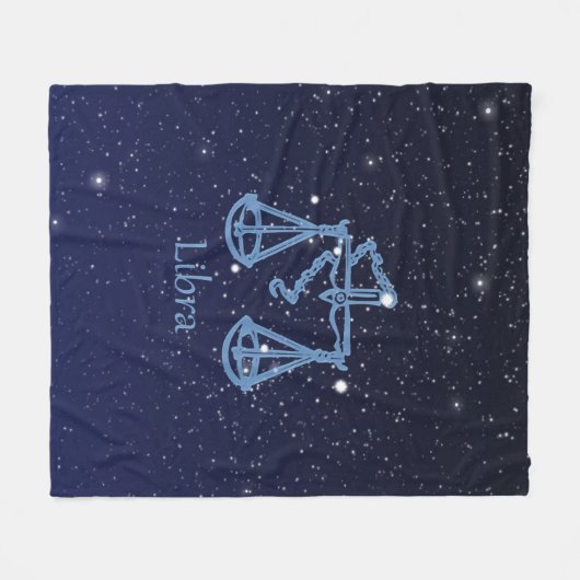 Libra-Sternbild und Zodiaka-Zeichen mit Sternen Fleecedecke (Vorderseite (Horizontal))